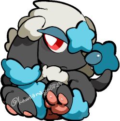  animal_focus bright_pupils chibi chibi_only closed_mouth commentary_request full_body furfrou furfrou_(star) kawaanago lowres no_humans pokemon pokemon_(creature) pokemon_focus red_eyes solo star_(symbol) transparent_background twitter_username white_pupils 