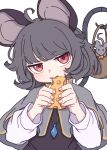 1girl absurdres cheese eating highres kame_(kamepan44231) mouse_ears nazrin short_hair solo tail touhou