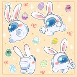  1other among_us animal_ears blush_stickers crewmate_(among_us) easter easter_egg egg fake_animal_ears miina_(miinac_shiro) multiple_views no_humans rabbit_ears 