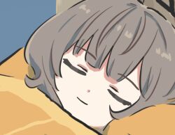  1girl brown_hair closed_eyes closed_mouth facing_viewer genshin_impact sandrone_(genshin_impact) sleeping smile solo xinzoruo 