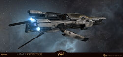 3d absurdres advanced_ship_(eve_online) amarr_empire_(eve_online) attack_ship_(eve_online) clouds commentary company_logo company_name confessor_(eve_online) copyright_logo copyright_name dated destroyer_(eve_online) english_commentary english_text eve_online flying glowing grey_background highres logo maya_(medium) military_vehicle nebula no_humans official_art outdoors science_fiction space spacecraft star_(sky) starry_sky_background tactical_destroyer_(eve_online) tech_3_ship_(eve_online) thrusters vehicle_focus vehicle_name viziam_(eve_online) ymir_jonsson 