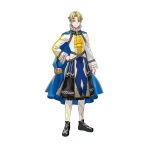  1boy alfred_(fire_emblem) ascot blonde_hair cape fire_emblem fire_emblem_engage fire_emblem_heroes full_body green_eyes high_collar long_sleeves looking_at_viewer official_art short_hair solo white_background 