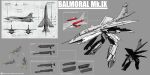  absurdres balmoral_mk.ix battroid comparison concept_art drone english_electric_lightning gerwalk gun gunpod h&amp;k_mp5 highres machinery macross mecha military military_vehicle original realistic robot science_fiction sketch special_air_service submachine_gun suppressor uzuki_(uzukinokaze) variable_fighter weapon 