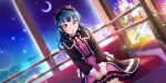 blue_hair blush dress long_hair love_live!_school_idol_festival_all_stars pink_eyes tsushima_yoshiko