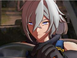 1boy animal_ears car car_interior cat_boy dexter_(tv_series) long_hair lynx_ears meme seth_lowell zenless_zone_zero