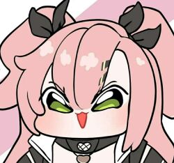 1girl angry chibi long_hair nicole_demara pink_hair twintails zenless_zone_zero