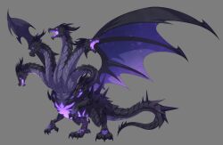  artist_request asgard black_horns black_tank_top black_wings dragon full_body grey_background horns monster monster_focus multiple_heads nexon official_art purple_mouth purple_wings second-party_source simple_background spiked_tail spikes tail tank_top tiamat_(asgard) violet_eyes western_dragon wings 