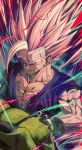  2boys aura biceps cell_max dougi dragon_ball dragon_ball_super dragon_ball_super_super_hero gohan_beast highres long_bangs long_hair looking_at_viewer male_focus mire1931 multiple_boys muscular muscular_male red_eyes sleeveless son_gohan spiky_hair upper_body v-shaped_eyebrows veins white_hair wristband 