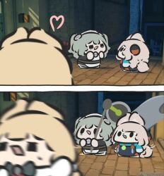 alice_thymefield animal_ears bunny_girl circular_saw corin_wickes greatsword long_hair maid multiple_girls rabbit_ears rabbit_ears rabbit_girl superappleman twintails zenless_zone_zero zhao_(zenless_zone_zero)