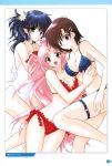  breasts cleavage girls_bravo hare_nanaka_koyomi highres hug kaneda_mario kojima_kirie koyomi_hare_nanaka mario_kaneda miharu_sena_kanaka swimsuit swimsuit 