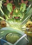  absurdres eevee hakkentai_pokedan highres maractus no_humans open_mouth pikachu plant_monster pokemon pokemon_(creature) 