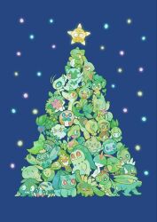  antennae arms_up basculin basculin_(white) black_sclera blue_background blue_skin budew bulbasaur burmy burmy_(plant) cacnea caterpie celebi chespin chikorita christmas christmas_lights christmas_tree claws closed_eyes colored_sclera colored_skin commentary_request cottonee covered_eyes electrike eye_contact fangs ferroseed flower green_eyes green_skin green_theme grookey gulpin highres hoppip kecleon larvitar leaf looking_at_another looking_up metapod minior minior_(core) minior_(yellow_core) natu no_humans oddish one_eye_closed open_mouth pansage paw_up petilil pink_flower pokemon pokemon_(creature) pokemon_focus ralts red_eyes rowlet sewaddle shaymin shaymin_(land) shroomish sideways_mouth slit_pupils smile smoliv snivy solosis spinarak spines sprigatito sprout_on_head sssmk_no substitute_(pokemon) tongue tongue_out treecko trubbish turtwig wavy_mouth yellow_eyes 