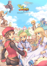  4leaf 5boys 6+girls :d aqua_headband baby_animal badge belt beret black_boots black_gloves black_pants black_shirt black_shorts black_sleeves blue_dress blue_eyes blue_gloves blue_scarf blue_sky blue_sleeves boots boris_jinneman bow braid breasts brick_wall brown_belt brown_cloak brown_coat brown_gloves brown_hair brown_skirt brown_sleeves buttoned_cuffs buttons capelet capelet_belt cat cloak clock clock_tower closed_mouth clothes_lift clouds coat commentary_request company_name constricted_pupils cross-laced_armwear day detached_sleeves dog dorothy_(tales_weaver) dress dress_lift english_text glasses gloves goggles goggles_on_head green_shirt hair_tie hat headband high_collar holding holding_polearm holding_sword holding_weapon ispin_charles jacket jellyppi knee_boots korean_commentary korean_text layered_dress layered_sleeves logo long_hair long_skirt long_sleeves longsword_goodknight looking_at_viewer loose_belt low-braided_long_hair low-tied_long_hair low_ponytail lucian_kaltz maximin_liebkne medium_breasts medium_dress mila_nebraska multiple_boys multiple_girls nayatrei nexon official_art opaque_glasses open_mouth orange_hair outdoors pants photoshop_(medium) pink_dress plain_epaulettes polearm ponytail puppy purple_bow red_bow red_hat red_jacket round_door scarf shirt short_hair short_over_long_sleeves short_sleeves shorts signature single_braid sitting sivelin_uuo skirt sky sleeve_cuffs sleeveless sleeveless_jacket slime_(creature) small_pupils smile softmax stone_walkway striped_fur sweatdrop sword tales_weaver tassel third-party_source tichiel_juspian tiv tongue torn_clothes torn_shirt tower town tunic tutu_(tales_weaver) twin_braids twintails very_long_hair weapon white_capelet white_coat white_gloves white_sleeves white_tunic 