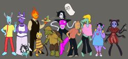  0_0 2024 2d 2others 5boys 5girls alligator ambiguous_gender android animal_ears anthro arachnid arthropod arthropod_girl bartender black_bowtie black_hair black_pants black_sclera black_vest blonde_hair blue_fur bluebertea boots bow bowtie bratty_(undertale) brown_fur burger burgerpants cat cat_boy cat_ears cat_girl cat_tail catty_(undertale) clip_studio_paint_(medium) colored_sclera colored_skin commentary cousins crocodile cup digital_media drink elemental_(creature) english_commentary everyone extra_arms extra_eyes fangs female fire_elemental flaming_head food full_body furry furry_female furry_male gerson_boom ghost glasses gloves green_skin grey_background grey_hair grillby hair_bow hair_over_one_eye hat high_heel_boots highres holding holding_cup holding_teapot holding_tray horizontal-striped_clothes humanoid humanoid_robot lineup lizard lizard_tail mammal mettaton mettaton_ex mini_hat monster monster_boy monster_girl monster_kid_(undertale) muffet multiple_animal_ears multiple_boys multiple_girls multiple_others napstablook nice_cream_guy no_mouth orange_skin pants pauldrons pink_sclera puffy_short_sleeves puffy_shorts puffy_sleeves purple_fur purple_skin rabbit rabbit_boy rabbit_ears rabbit_girl red_bow red_shirt reptile reptile_girl reptile_tail robot robot_boy scalie shirt short_hair short_twintails shorts simple_background slit_pupils snowdin_shopkeeper spider spider_girl standing striped_clothes striped_shirt tail teacup teapot temmie tray turtle turtle_boy twintails two-tone_shirt undertale uniform utdr_(toby_fox) vest white_fur white_gloves yellow_sclera yellow_shirt yellow_skin yellow_stripes 