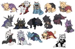  <o>_<o> absurdres animalization ardyn_izunia barnabas_tharmr black_fur caius_ballad cape cat cloud_of_darkness emperor_(ff2) exdeath fake_horns fangs feathered_wings final_fantasy final_fantasy_i final_fantasy_ii final_fantasy_iii final_fantasy_iv final_fantasy_ix final_fantasy_v final_fantasy_vi final_fantasy_vii final_fantasy_viii final_fantasy_x final_fantasy_xi final_fantasy_xii final_fantasy_xiii final_fantasy_xiii-2 final_fantasy_xiv final_fantasy_xv final_fantasy_xvi garbage_paper garland_(ff1) golbez hat helmet highres horned_helmet horns in-franchise_crossover jacket kam'lanaut kefka_palazzo kuja looking_to_the_side lying sephiroth seymour_guado ultimecia vayne_carudas_solidor wings zenos_yae_galvus 