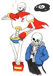 2016 2boys 2d 3boys armor black_shorts blue_jacket blue_shorts boots brothers cape closed_eyes cropped_legs digital_media drawstring duo edit flaming_eye gloves glowing glowing_eye grey_hood hand_on_own_chest hand_on_own_hip hands_in_pockets height_difference hollow_eyes hood hood_down hooded_jacket humanoid jacket male male_focus male_only monster monster_boy multiple_boys no_shirt open_clothes open_jacket papyrus_(undertale) rb_(sparkleee-sprinkle) red_boots red_cape red_gloves ribs sans_(undertale) shorts siblings simple_background single_vertical_stripe skeleton slime striped_shorts teeth third-party_edit undead undertale utdr_(toby_fox) vertical-striped_clothes vertical-striped_shorts w.d._gaster white_armor white_background white_stripes