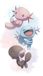  absurdres artist_name closed_eyes highres no_humans nullma open_mouth paldean_wooper pokemon pokemon_(creature) signature simple_background watermark wooper 