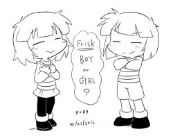1boy 1girl 2015 2d child coffgirl commentary crossed_arms dated digital_media double_horizontal_stripe dual_persona duo english_commentary english_text female frisk_(undertale) full_body genderswap genderswap_(otf) genderswap_(otm) hands_on_own_chest horizontal-striped_clothes human lineart male monochrome shirt shoes short_hair shorts simple_background standing striped_clothes striped_shirt text two-tone_shirt undertale utdr_(toby_fox) white_background