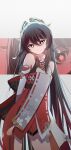  1girl absurdres brown_hair cosplay costume_switch flower-shaped_pupils genshin_impact hair_ornament highres hu_tao_(genshin_impact) long_hair looking_at_viewer qixia red_eyes simple_background symbol-shaped_pupils thighs white_background yae_miko yae_miko_(cosplay) 