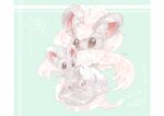  animal_ear_fluff artist_name black_eyes blue_background blush cinccino closed_mouth commentary_request dated evolutionary_line fluffy full_body happy letterboxed light_blush long_hair minccino neck_fur ntmkn partial_commentary pawpads pokemon pokemon_(creature) signature sitting smile white_hair 