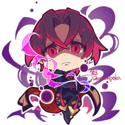  1boy aura crossed_bangs dark_aura dark_persona fire_emblem fire_emblem_engage fire_emblem_heroes hair_between_eyes highres looking_at_viewer male_alear_(fell_child)_(fire_emblem) male_alear_(fire_emblem) male_focus official_alternate_color official_alternate_eye_color official_alternate_hair_color prince red_aura red_eyes red_hair ryoto_soukyuu 