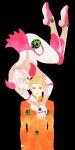  2boys alternate_color blonde_hair cleavage_cutout clothing_cutout floating giorno_giovanna gold_experience jojo_no_kimyou_na_bouken k_(kktkk) ladybug_ornament male_focus multiple_boys red_eyes vento_aureo waist_cape wing_ornament 