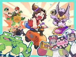  banana_peel blue_border blue_eyes bob-omb border brown_hair character_name colored_sclera colored_skin crown donkey_kong_(series) donkey_kong_bananza freckles furry furry_female furry_male glowstick green_shell_(mario) green_skin grumpy_kong heart highres holding holding_glowstick king_k._rool kritter mario_kart mario_kart_world mining_helmet multicolored_hair open_mouth pauline_(mario) pauline_(young)_(mario) poppy_kong red_shell_(mario) runapiero super_mario_bros. tune_thumper two-tone_hair violet_eyes void_kong white_hair yellow_eyes yellow_sclera 