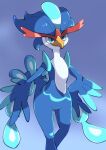  blue_background looking_at_viewer monuke30 no_humans pokemon pokemon_(creature) quaquaval simple_background solo standing 