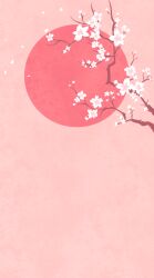  2015 2d aryll_(marbles) cherry_blossoms commentary digital_media english_commentary flower no_humans phone_wallpaper pink_flower red_background simple_background tree_branch undertale utdr_(toby_fox) variant_set wallpaper 