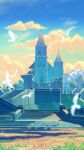  absurdres architecture bird clouds gradient_sky highres no_humans scenery sky stairs temple temple_of_time the_legend_of_zelda the_legend_of_zelda:_breath_of_the_wild white_bird x.x.d.x.c 