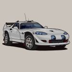  arhentol car dodge_(company) dodge_viper grey_background highres motor_vehicle no_humans original radio_antenna shadow spoiler_(automobile) sports_car vehicle_focus white_car 