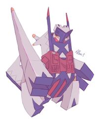  archaludon assault_vest_(pokemon) badfish08 brown_eyes clothed_pokemon colored_sclera commentary_request full_body highres no_humans pokemon pokemon_(creature) red_vest simple_background solo vest white_background yellow_sclera 