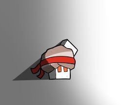  commentary_request full_body gradient_background headband highres nacli no_humans pokemon pokemon_(creature) pokemon_focus rectangular_eyes red_headband redny shadow solo 