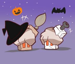  +++ alternate_color bat_(animal) black_hat clothed_pokemon commentary_request flat_color full_body halloween halloween_costume hat highres jack-o'-lantern nacli no_humans pokemon pokemon_(creature) pokemon_focus redny screw shiny_and_normal shiny_pokemon star_(sky) stitches witch_hat 