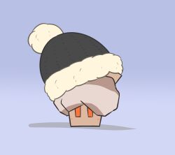  beanie black_hat clothed_pokemon commentary_request flat_color full_body hat highres nacli no_humans pokemon pokemon_(creature) pokemon_focus pom_pom_(clothes) rectangular_eyes redny 