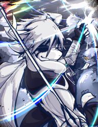  absolutez1ro asriel_dreemurr asriel_dreemurr_(god_of_hyperdeath) deltarune glowing glowing_eye goat highres horns jewelry necklace rainbow undertale utdr_(toby_fox) white_hair white_nails 