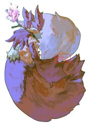  animal_ear_fluff animal_ears animal_nose body_fur character_name colored_sclera delphox fire fox_ears full_body furry furry_female highres holding looking_at_viewer multicolored_fur no_humans ookiitora128706 pokemon pokemon_(creature) pokemon_focus red_eyes red_fur simple_background snout solo stick tail twitter_username white_fur yellow_fur 