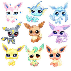 :3 aqua_fur blue_eyes blue_fur bow bowtie brown_eyes brown_fur closed_mouth eevee espeon flareon glaceon green_fur grey_fur jolteon leafeon no_humans open_mouth orange_fur pawpads paws pink_bow pink_bowtie pink_fur pokemon pokemon_(creature) purple_eyes purple_fur red_eyes sylveon two-tone_bow two-tone_bowtie two-tone_fur umbreon vaporeon white_bow white_bowtie white_fur xxalienyolkxx yellow_fur