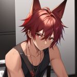  ai-generated copyright_request eric_the_crimson_fox jewelry necklace non-web_source red_eyes redhead short_hair 
