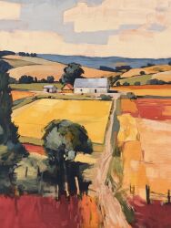  building day field highres jimmusilpainter no_humans original outdoors path scenery tree urban 