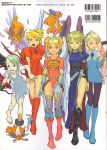  barefoot blonde_hair blue_eyes boots breath_of_fire breath_of_fire_i breath_of_fire_ii breath_of_fire_iii breath_of_fire_iv breath_of_fire_v capcom cover cover_page dress fairy fairy_(breath_of_fire) gloves green_eyes highres legs long_hair nina_(breath_of_fire_i) nina_(breath_of_fire_ii) nina_(breath_of_fire_iii) nina_(breath_of_fire_iv) nina_(breath_of_fire_v) official_art pantyhose short_hair side_slit thighs trample wings yoshikawa_tatsuya 