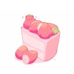  artist_name cake chai_(drawingchisanne) food food_focus fruit no_humans original simple_background strawberry strawberry_shortcake white_background 
