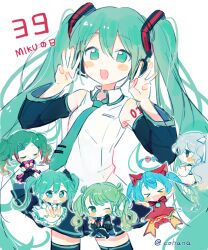  >_< 25-ji_miku 6+girls :3 :d ;) animal_ears aqua_eyes aqua_hair aqua_necktie aqua_trim artist_name bare_shoulders black_skirt black_sleeves black_thighhighs blue_hair blush_stickers bow breasts brown_eyes buttons cat_ears character_name chibi chibi_inset chinese_commentary closed_eyes closed_mouth cohana collared_shirt commentary_request cowboy_shot detached_sleeves double-breasted double-parted_bangs double_middle_w double_w empty_eyes fake_animal_ears grey_hair hair_between_eyes hair_bow hair_ornament hatsune_miku headphones headset highres leo/need_miku long_hair long_sleeves looking_at_viewer middle_w miniskirt more_more_jump!_miku multiple_girls multiple_persona necktie no_pupils number_tattoo one_eye_closed open_mouth pale_skin petite pleated_skirt project_sekai shirt shoulder_tattoo sidelocks simple_background skirt sleeveless sleeveless_shirt small_breasts smile standing tareme tattoo thigh-highs tie_clip twintails u_u very_long_hair vivid_bad_squad_miku vocaloid w white_background white_bow white_shirt wide_sleeves wonderlands_x_showtime_miku zettai_ryouiki 