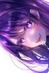  1girl blush hair_between_eyes highres hoshino_ai_(oshi_no_ko) long_hair looking_at_viewer open_mouth oshi_no_ko pinapo_25 portrait purple_hair simple_background smile solo star-shaped_pupils star_(symbol) star_in_eye symbol-shaped_pupils symbol_in_eye teeth violet_eyes white_background 