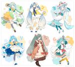  6+girls :3 :o agonasubi ankle_cuffs apron aqua_bow aqua_eyes aqua_footwear aqua_hair aqua_kimono aqua_ribbon aqua_skirt aqua_sleeves argyle argyle_pantyhose argyle_sleeves badge bare_shoulders beamed_eighth_notes bell bell_pepper black_gloves black_pantyhose black_socks blue_bow blue_bowtie blue_eyes blue_footwear blue_hair blue_headwear blue_ribbon blue_skirt blue_socks blunt_bangs boots borrowed_design bow bowtie braid brown_footwear brown_kimono brown_ribbon button_badge buttons capelet carrot center_frills checkered_clothes checkered_kimono cheese cheese_wheel coattails commentary contrapposto cowbell cross-laced_footwear curly_hair double_bun earmuffs earrings egg_(food) eighth_note fake_horns fondue food food-themed_hair_ornament food_on_face food_print fork_hair_ornament frilled_apron frilled_shirt frills full_body fur-trimmed_boots fur-trimmed_capelet fur-trimmed_footwear fur-trimmed_skirt fur_trim gloves gold_trim gradient_hair green_eyes green_hair green_pepper green_ribbon green_skirt hair_bow hair_bun hair_ornament hair_ribbon hair_rings hairclip hand_on_own_chest hand_up hardboiled_egg hatsune_miku high_heel_boots high_heels highres hoop_skirt horns ice_cream_cone ichimegasa ikura_(food) japanese_clothes jewelry kappougi kimono kneehighs lace-up_boots large_hat layered_skirt leaning_forward leaning_to_the_side leg_up light_blue_hair light_blush long_hair looking_at_viewer lotus_root low_twin_braids medal melting mittens multicolored_hair multiple_girls multiple_persona musical_note musical_note_hair_ornament neck_bell neck_ribbon necktie obi orange_capelet orange_hair orange_skirt orange_thighhighs outstretched_arm outstretched_arms pantyhose pink_bow pink_necktie pink_ribbon pom_pom_(clothes) puffy_short_sleeves puffy_sleeves quilted_clothes red_bow ribbon rice rice_(plant) rice_on_face rope running sandals sash scallop shirt short_necktie short_sleeves shrimp sideways_glance skirt smile snowflake_ornament snowflake_print socks spoon_hair_ornament sprinkles squash star-shaped_food streaked_hair striped striped_bow striped_bowtie striped_necktie striped_skirt striped_sleeves striped_socks swiss_cheese thigh-highs twin_braids twintails vertical-striped_socks vertical_stripes very_long_hair vocaloid waffle_cone wavy_hair white_apron white_background white_bow white_footwear white_hair white_headdress white_headwear white_mittens white_pantyhose white_ribbon white_shirt white_socks wide_sleeves yellow_capelet yellow_shirt yuki_miku yuki_miku_(2024) 