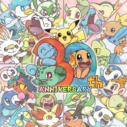  animal_focus anniversary beak bird blue_eyes blush brown_eyes bulbasaur cat charmander chespin chikorita chimchar claws closed_eyes closed_mouth colored_sclera commentary_request cyndaquil fangs fennekin fins fire flame-tipped_tail fox froakie frog fuecoco green_eyes green_fur grey_hair grookey highres kotobukkii_(yt_lvlv) litten looking_at_viewer monkey mudkip no_humans open_mouth oshawott otter owl penguin pig pikachu piplup poke_ball poke_ball_(basic) pokemon pokemon_(creature) pokemon_focus popplio quaxly rabbit red_eyes rowlet scorbunny sea_lion smile snake snivy sobble sprigatito squirtle starter_pokemon_trio tail teeth tepig torchic totodile treecko turtle turtwig yellow_fur yellow_sclera 