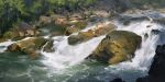  boulder branch foam highres nature no_humans original outdoors river rock scenery tree water waterfall ying_yi 