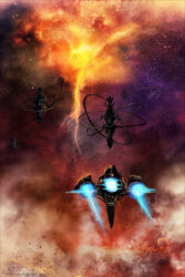  absurdres amarr_empire_(eve_online) artist_name astero_(eve_online) cloud_background clouds commentary dated english_commentary eve_online exploration_ship_(eve_online) fenrirsha flying frigate_(eve_online) gallente_federation_(eve_online) glowing highres magnate_(eve_online) ministry_of_assessment_(eve_online) nebula no_humans outdoors pirate_faction_(eve_online) scenery science_fiction servant_sisters_of_eve space space_station spacecraft star_(sky) starry_sky_background thrusters 