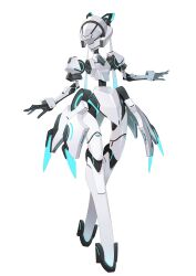  1girl absurdres armor assault_visor azu_(yu_de_ta_ya_tu) commentary full_body helmet highres joints original robot_girl robot_joints science_fiction solo standing white_background 