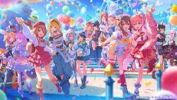  6+girls absurdres ahoge akai_haato alternate_costume animal_ears apron artist_request ayunda_risu backwards_hat baggy_pants balloon baseball_cap bibi_(tokoyami_towa) blonde_hair boots breasts brown_hair commentary_request company_name confetti copyright_notice day dress ferris_wheel food frilled_dress frills furisode gradient_hair grey_hair hair_ornament hairband hand_up hat headphones headphones_around_neck highres himemori_luna holding hololive hololive_dev_is hololive_dreams hololive_english hololive_indonesia horns ichijou_ririka inugami_korone jacket japanese_clothes kaela_kovalskia kimono long_hair long_sleeves low_twintails luknight_(himemori_luna) maid_apron miko multicolored_hair multiple_girls nakiri_ayame ninomae_ina'nis official_art omaru_polka oni ookami_mio oozora_subaru open_clothes open_jacket orange_hair pants pink_hair pointing popcorn purple_hair roller_skates sakura_miko second-party_source shirogane_noel shoes short_hair short_sleeves skates skin-covered_horns squirrel_ears squirrel_girl standing tail takanashi_kiara tentacle_hair twintails underbust waitress white_hair wolf_girl wolf_tail 